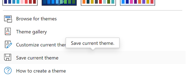 Choose save current theme