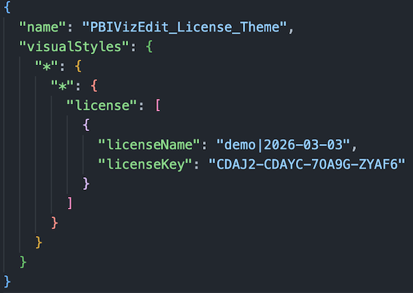 Theme with license block added