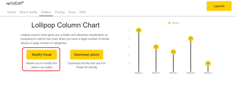 Lollipop Column Chart